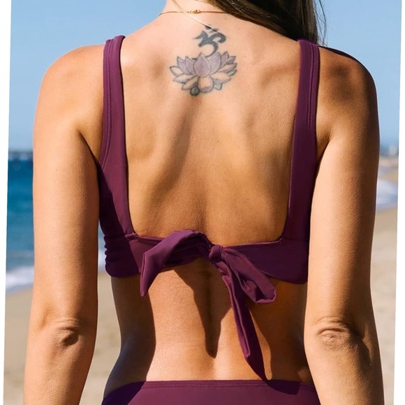 NWT Bikini Top Design with Ruched and Square Neck Tank SIZE M - Picture 3 of 17